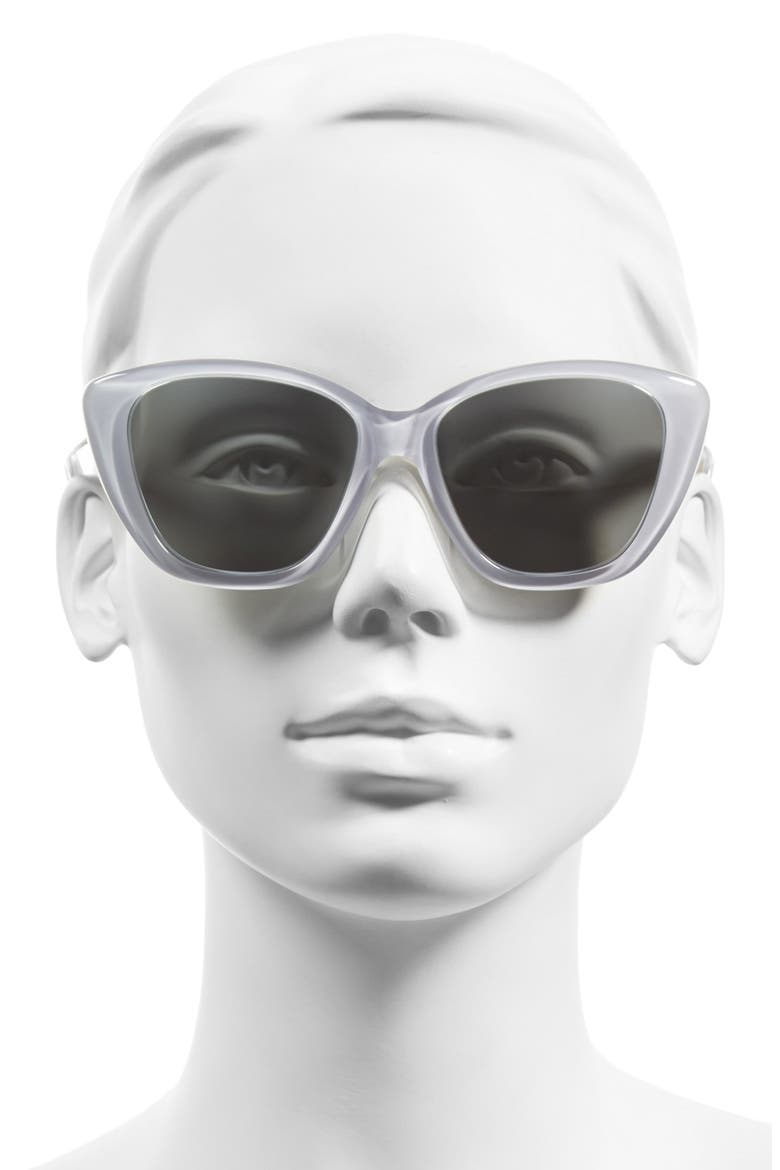 'Smith' 54mm Sunglasses, Alternate, color, CRYSTAL WHITE/ SILVER MIRROR