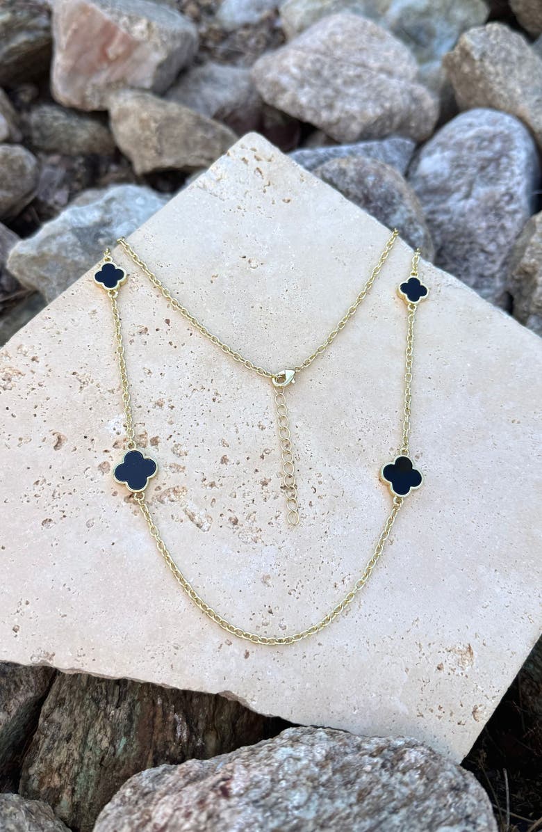 Adornia Enamel Clover Station Necklace, Alternate, color, 