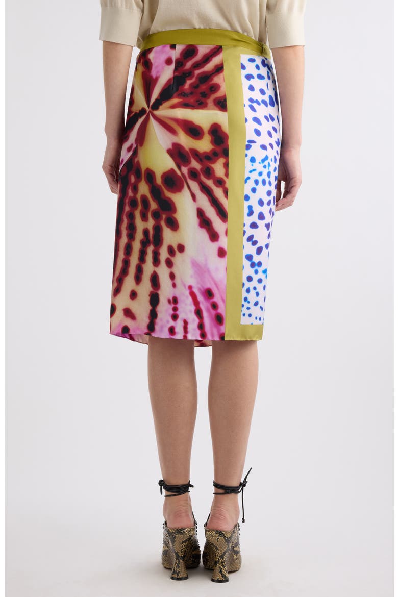 Mixed Print Scarf Silk Wrap Skirt, Alternate, color, PINK