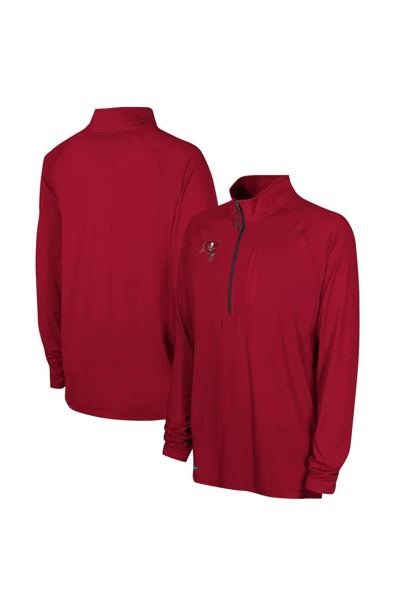 Outerstuff Men's Red Tampa Bay Buccaneers Combine Authentic Raglan Quarter-Zip Top, Main, color, Red