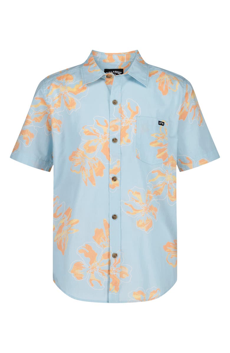 Billabong Kids' Sundays Cotton Button-Up Shirt, Main, color, Mist Blue