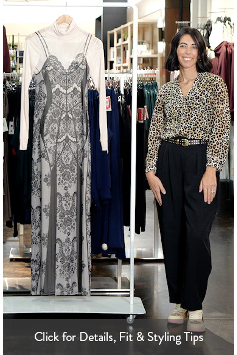 Billie Trompe l'Oeil Long Sleeve Mesh Maxi Dress video