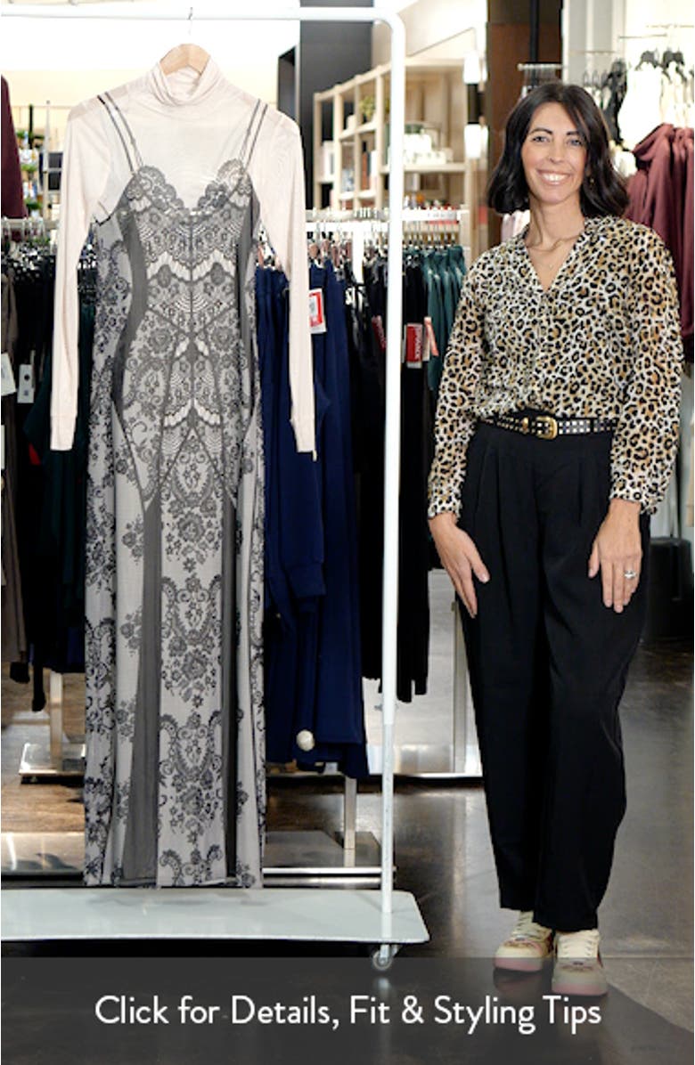 Billie Trompe l'Oeil Long Sleeve Mesh Maxi Dress, sales video thumbnail