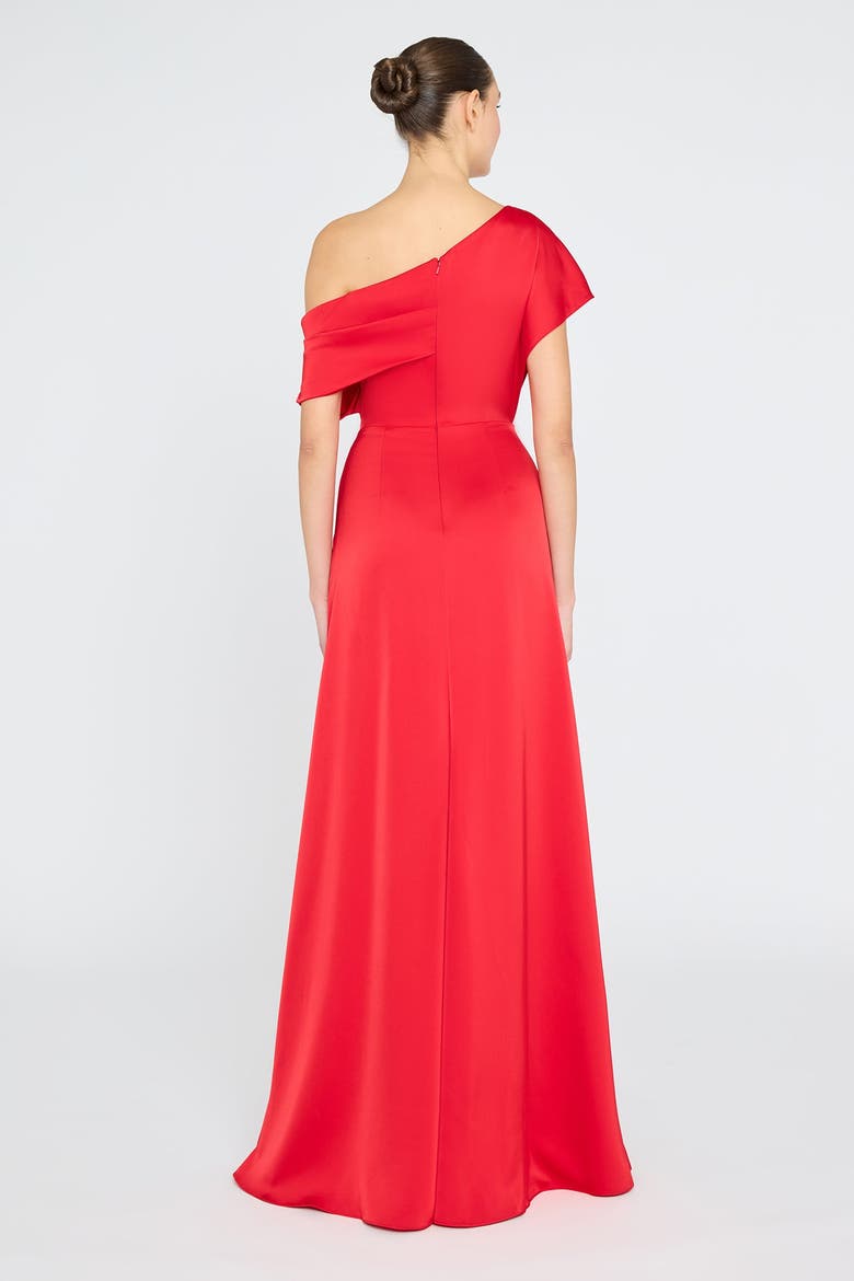 Kacey Asymmetrical Gown, Alternate, color, Poppy