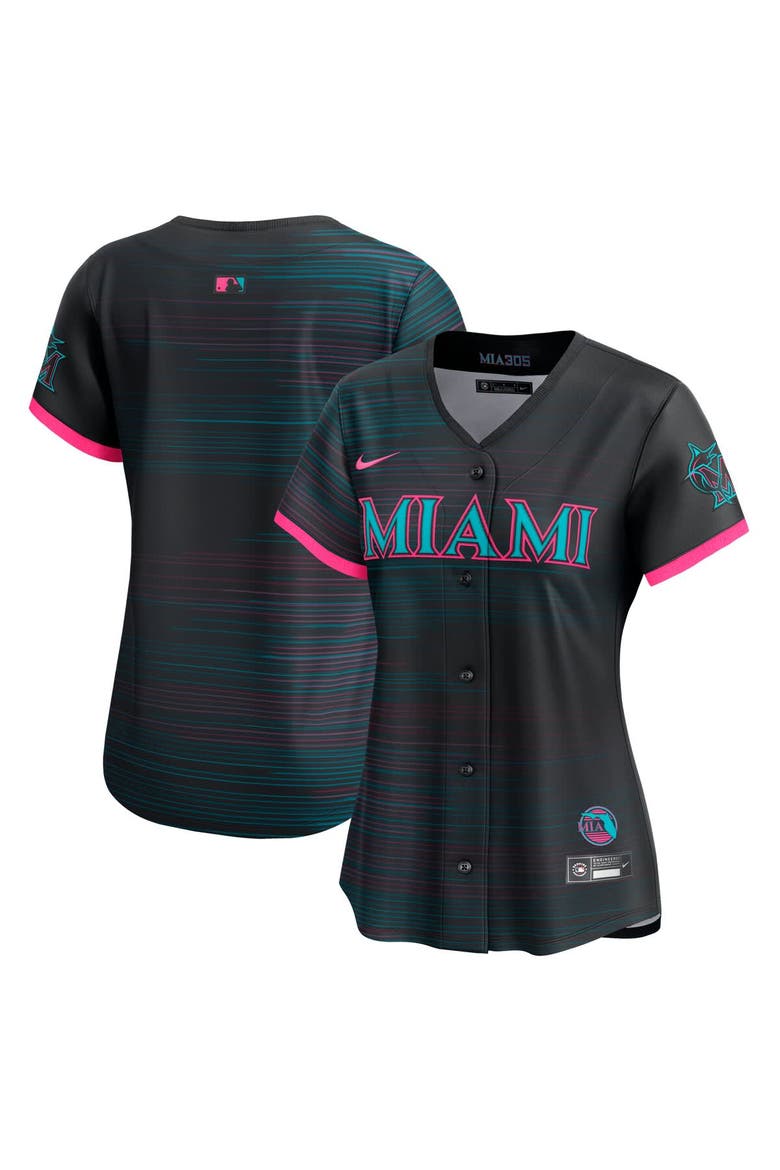 Women's Nike Black Miami Marlins 2025 City Connect Limited Jersey, Main, color, Black