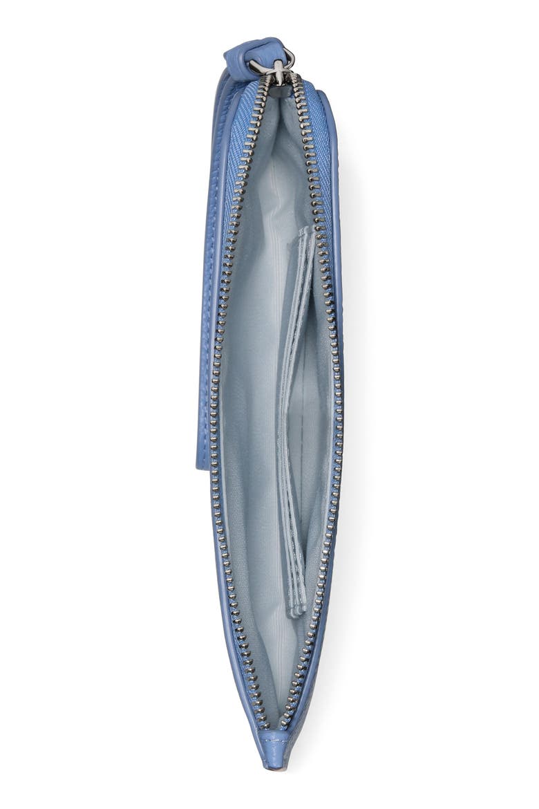 small zippy pebble leather wristlet, Alternate, color, BLUE.