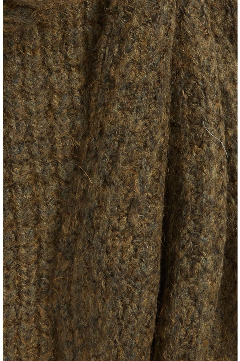 Waffle Stitch Knit Scarf, Alternate, color, HUNTER GREEN