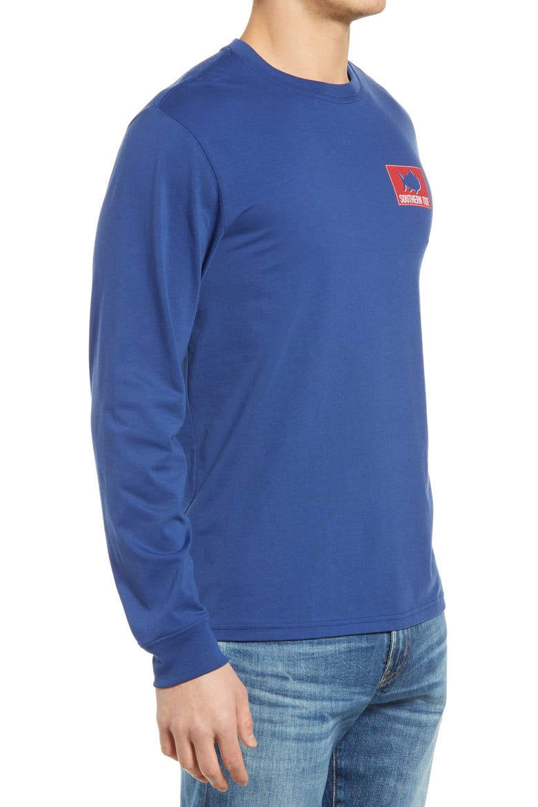 Shark Flag Long Sleeve Graphic Tee, Alternate, color, BLUE NIGHT