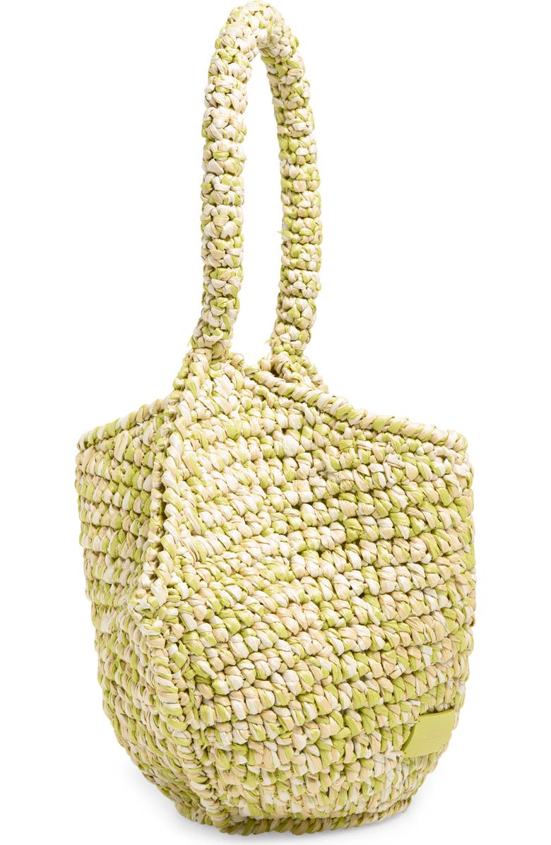 Khaite Mini Lotus Raffia Tote, Alternate, color, Citron / White