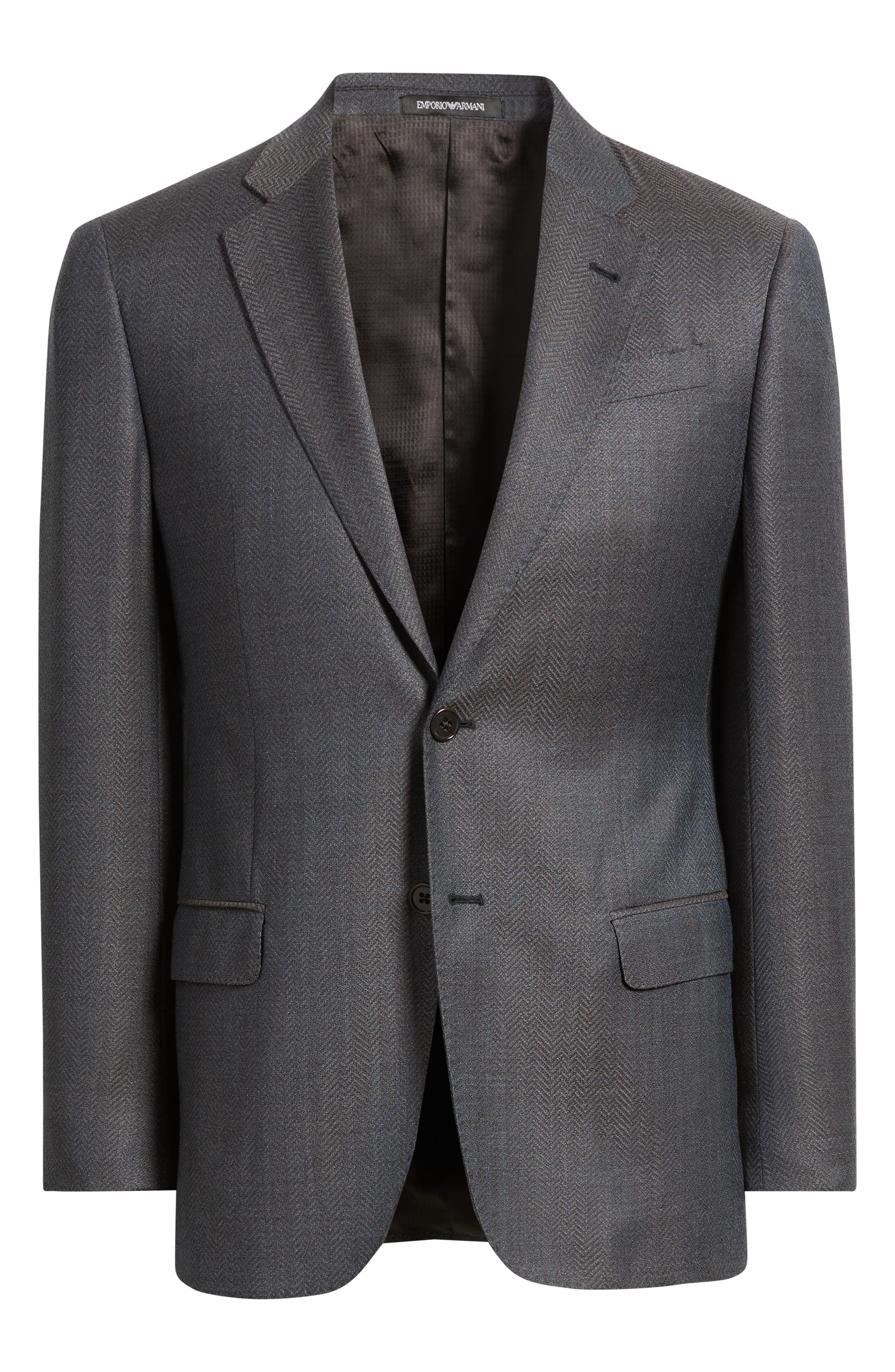Emporio Armani Grey Wool Herringbone Sport Coat (Men) | Nordstrom