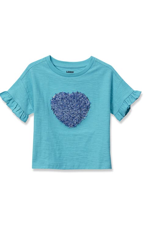 Girls Short Sleeve Ruffle Tee