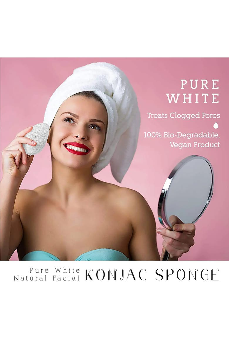 Natural Facial Konjac Sponge Duo Set, Alternate, color, Black and White