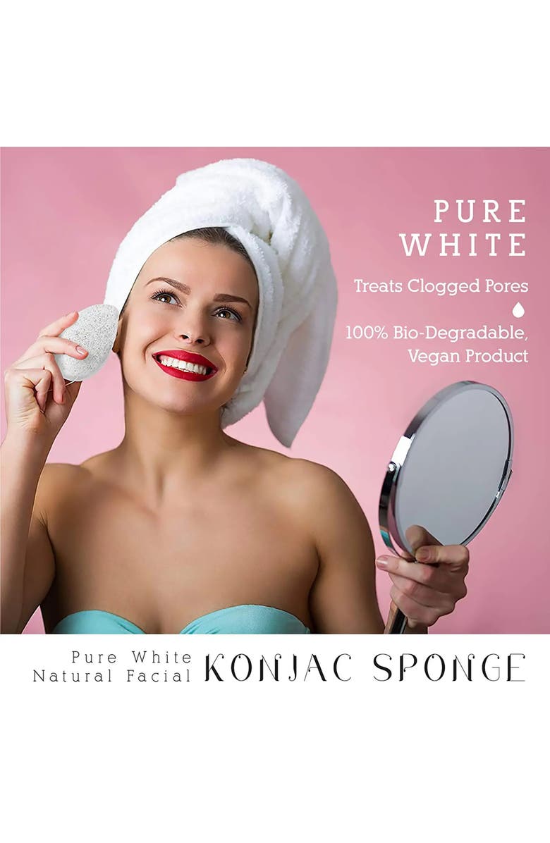 PURSONIC Natural Facial Konjac Sponge Duo Set, Alternate, color, Black And White