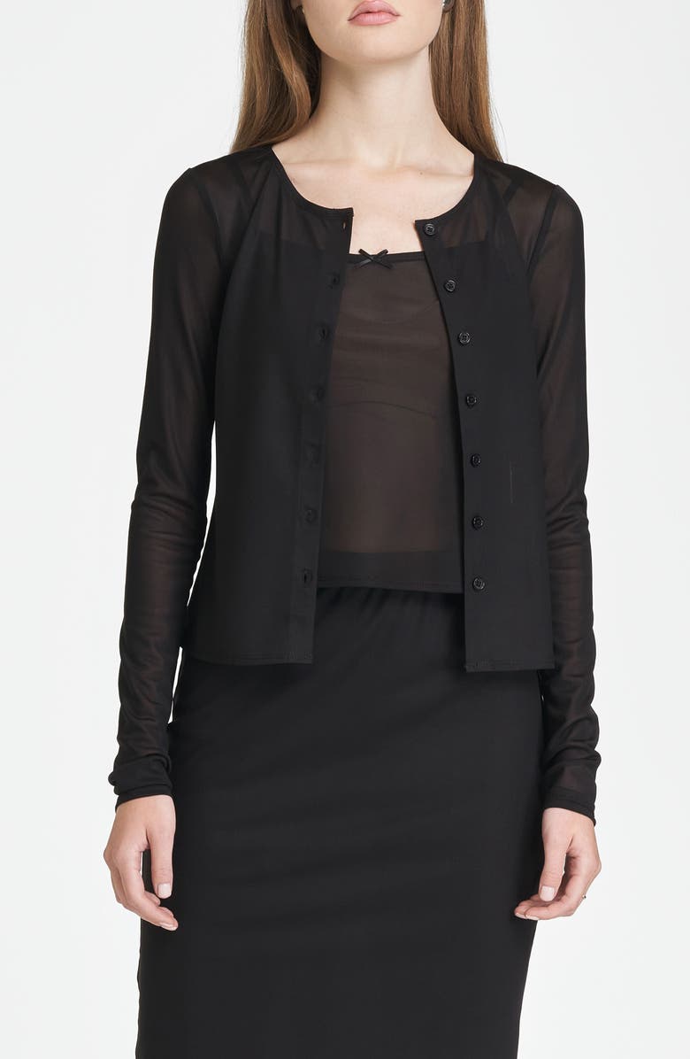 WAYF Maude Camisole & Cardigan Set, Main, color, Black