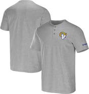 NFL X DARIUS RUCKER Men's NFL x Darius Rucker Collection by Fanatics Heather Gray Los Angeles Rams Henley T-Shirt