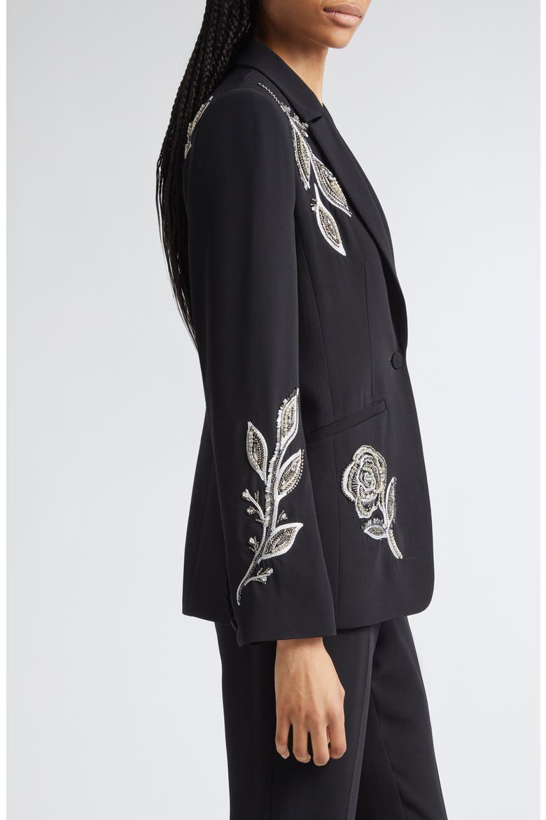 Karlie Metallic Paisley Detail Blazer, Alternate, color, BLACK