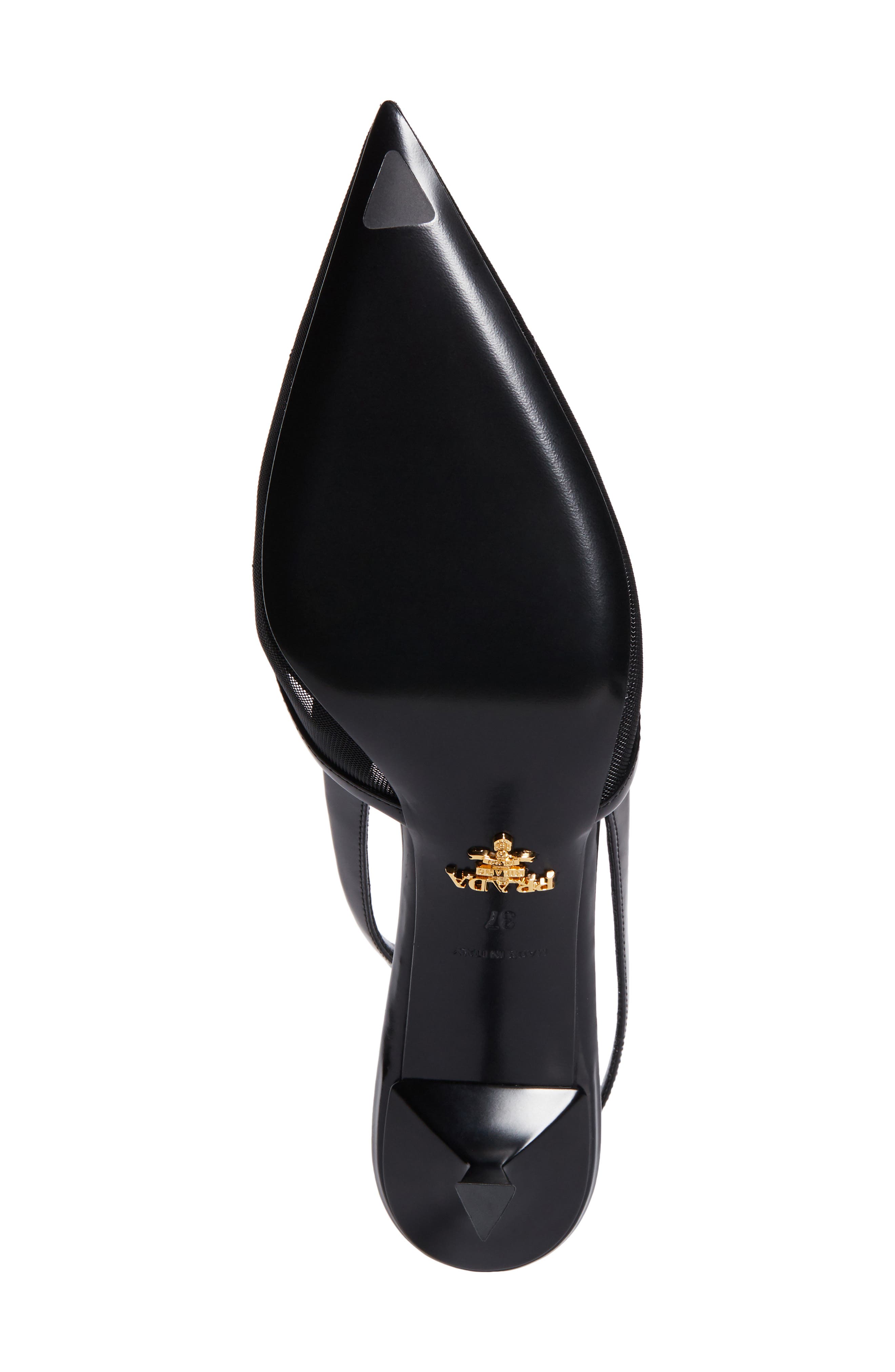 Prada Mesh Slingback Pump, Alternate, color, Nero