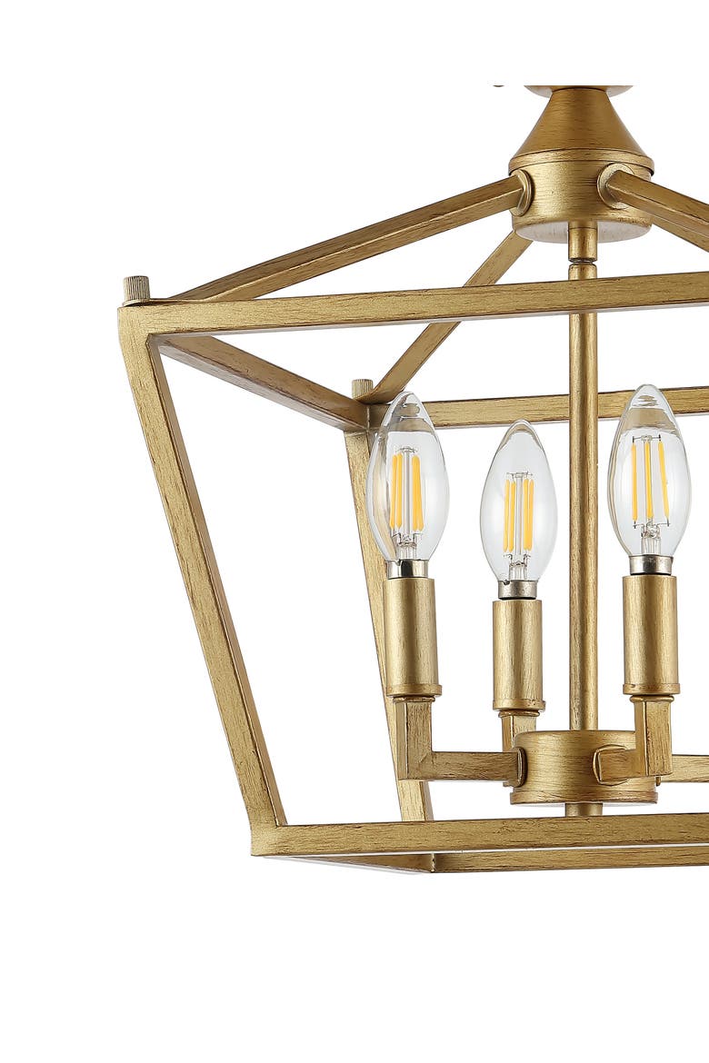 Plains 4-Light Iron Modern Farmhouse LED Flush Mount, Alternate, color, Brass Gold
