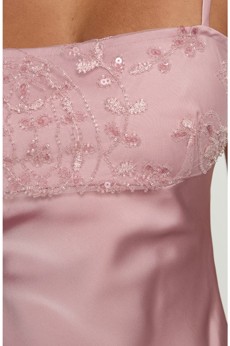 Engracia Sequin Sleeveless Satin Gown, Alternate, color, PINK