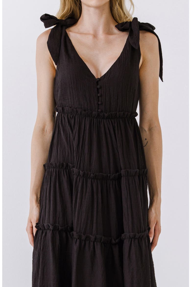 Tiered Maxi Dress, Alternate, color, BLACK