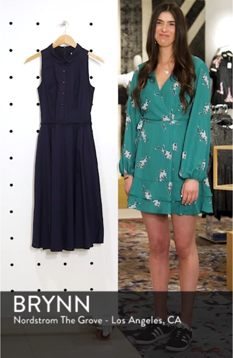 Rose Sleeveless Stretch Cotton Poplin Shirtdress, sales video thumbnail