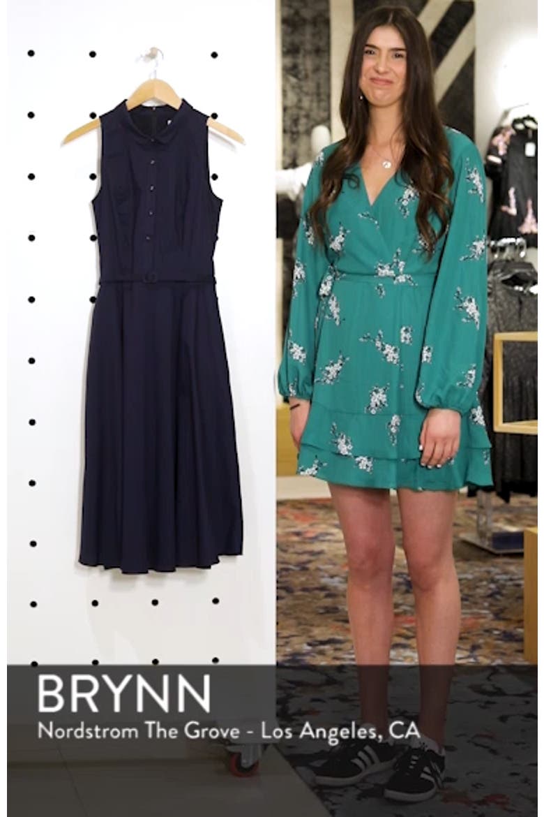 Rose Sleeveless Stretch Cotton Poplin Shirtdress video