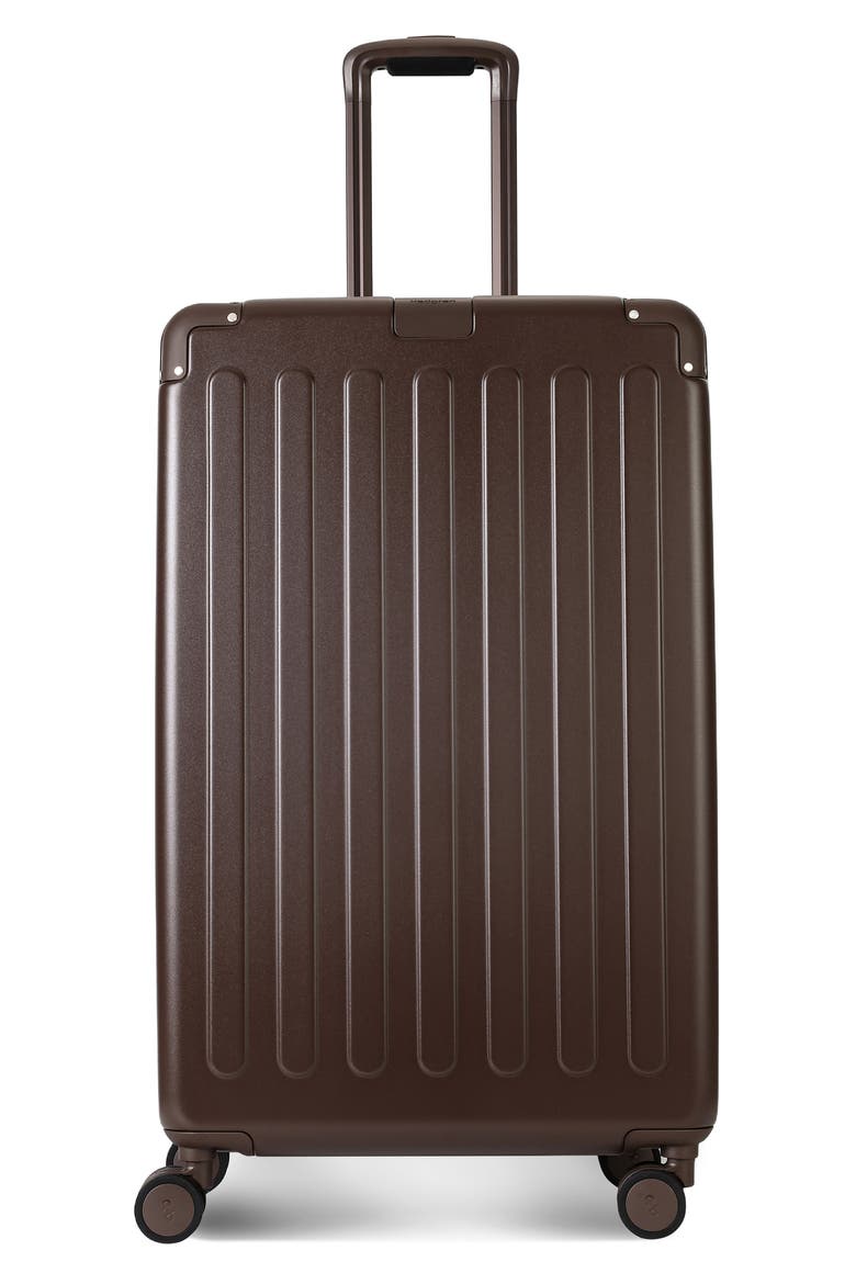 Nostos Matte Large Spinner Suitcase, Main, color, ESPRESSO
