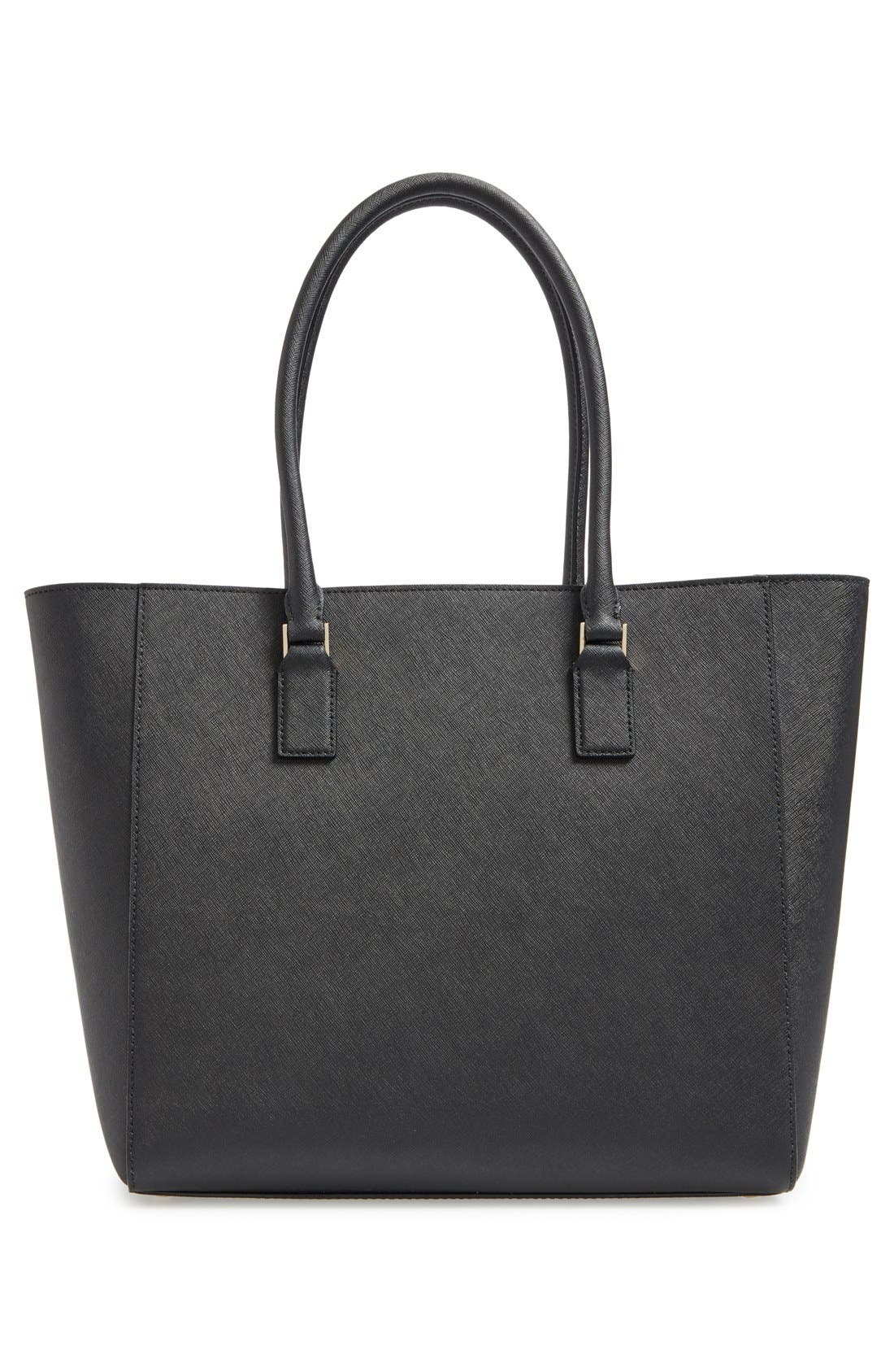 'cameron street - havana' textured leather tote, Alternate, color, BLACK