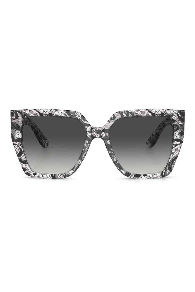 55mm Square Sunglasses, Main, color, BLACK LACE