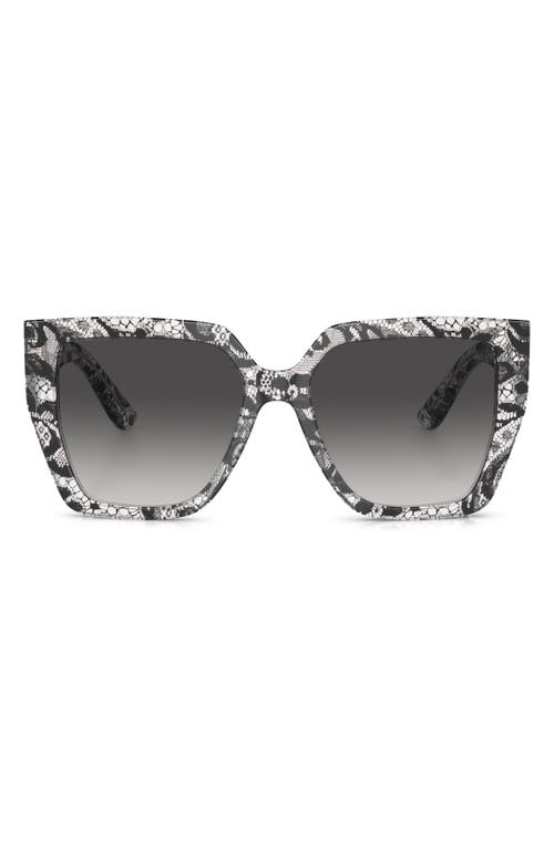 Dolce & Gabbana Dolce&gabbana 55mm Square Sunglasses In Black Lace