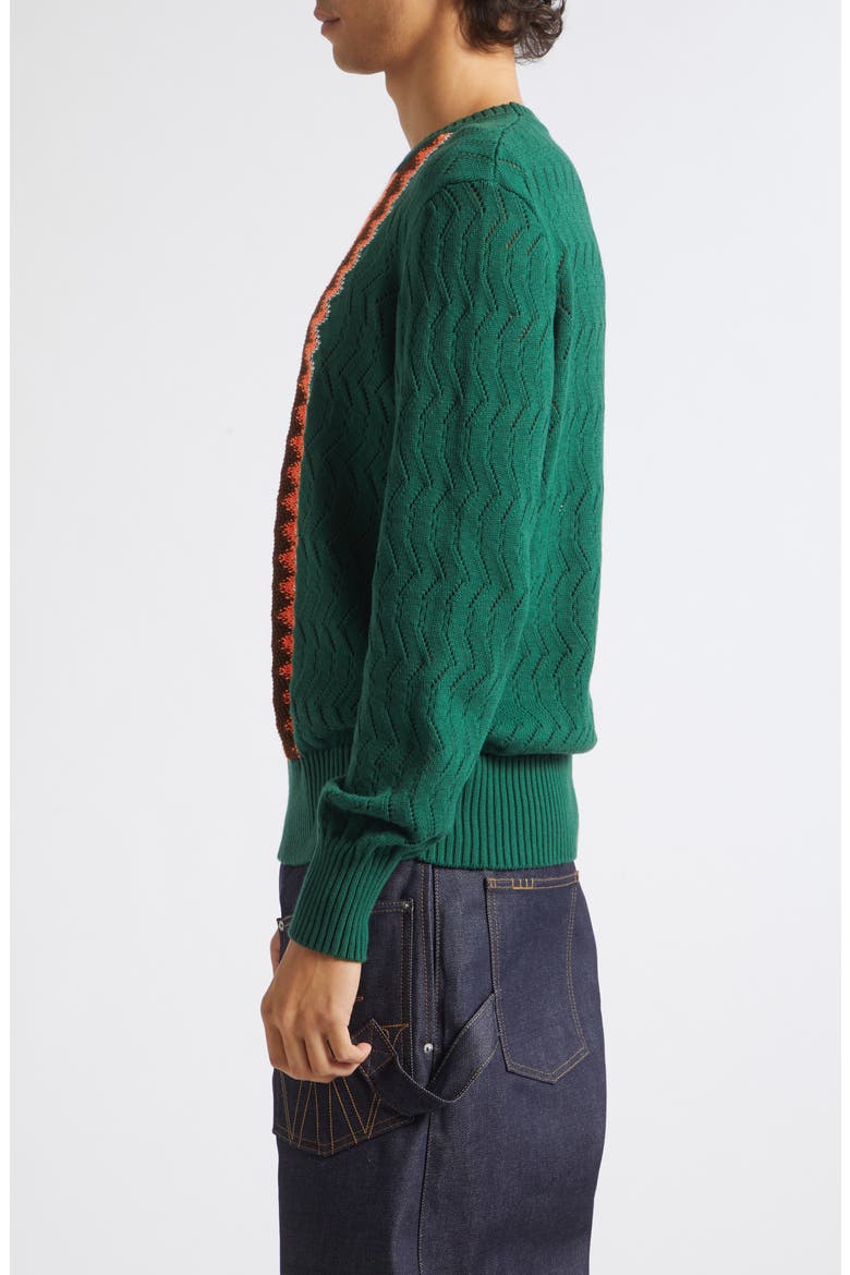 Chevron Stitch Sweater, Alternate, color, PINE