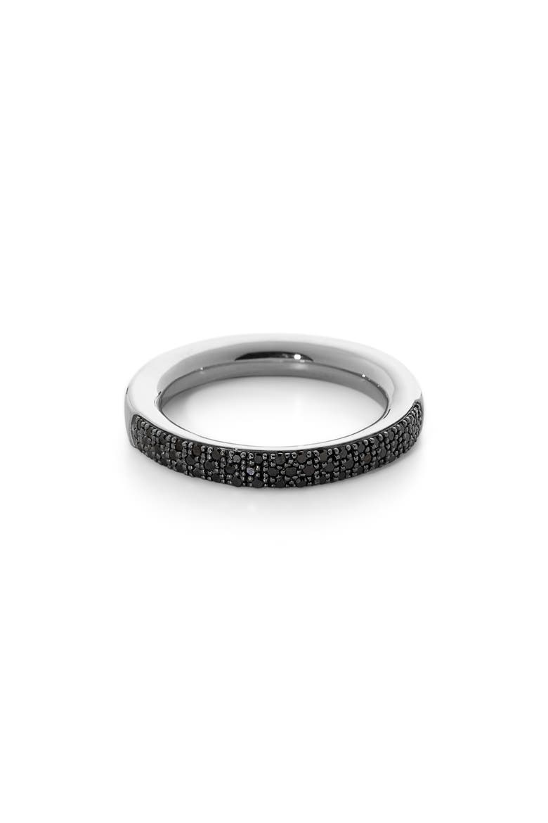 Fiji Pavé Black Diamond Ring, Main, color, STERLING SILVER