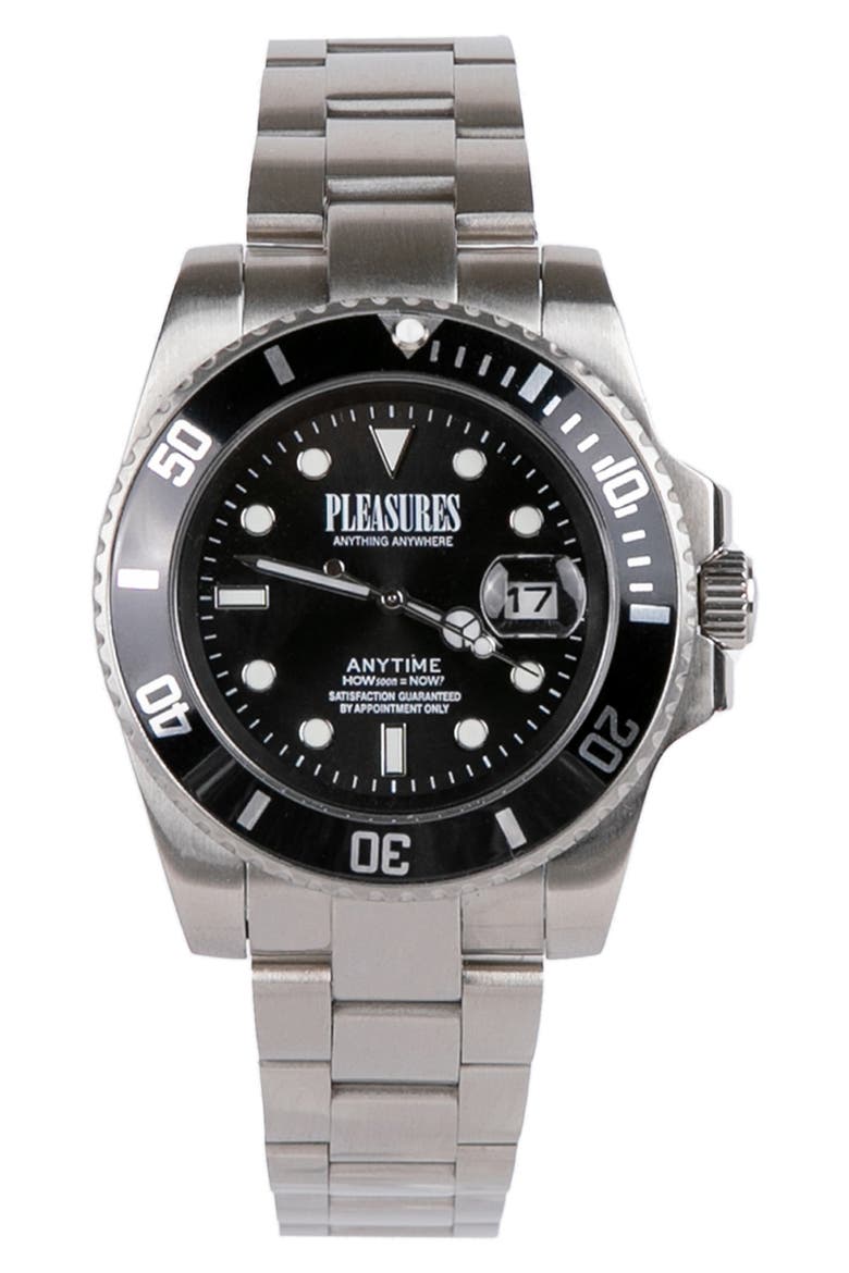 Anytime Bracelet Watch, 42mm, Main, color, BLACK/ SILVER