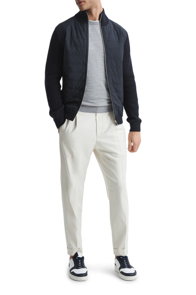Trainer Quilted & Ribbed Hybrid Jacket, Alternate, color, NAVY