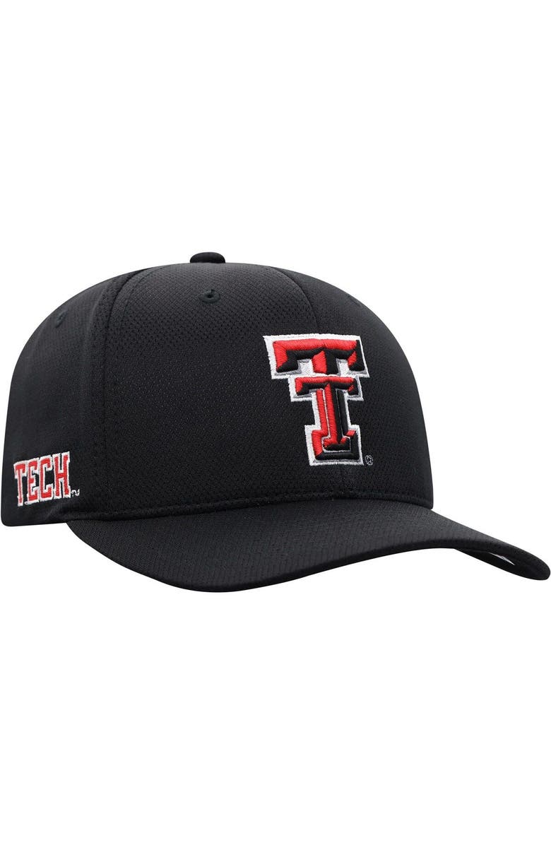 TOP OF THE WORLD Men's Top of the World Black Texas Tech Red Raiders Reflex Logo Flex Hat, Alternate, color, Black