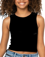 Malibu Sugar Ribbed crop sports tank top - Big Kid
