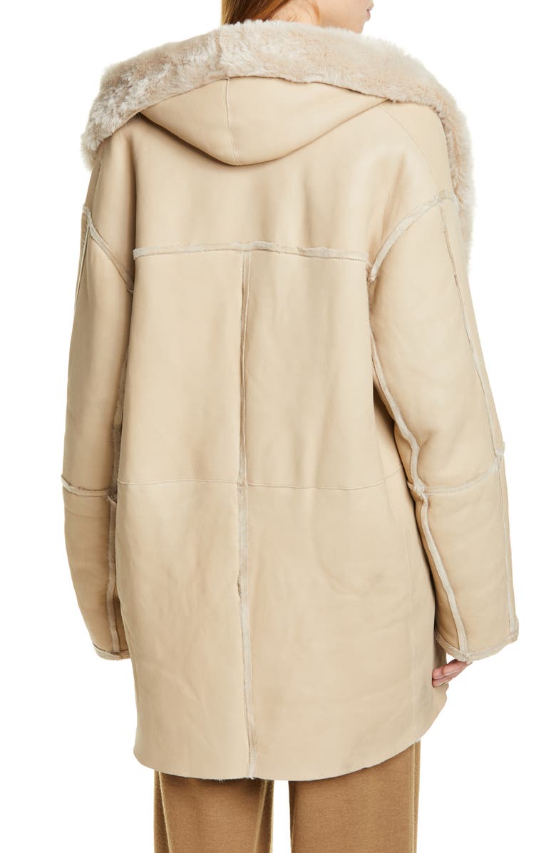 Vince Genuine Shearling Hooded Coat, Alternate, color,