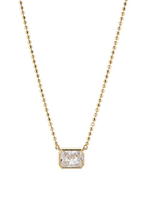 Emerald Cut Cubic Zirconia Pendant Necklace
