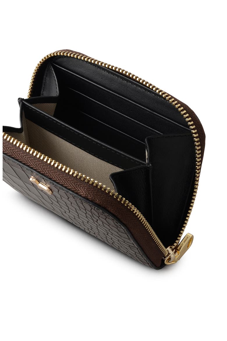 Percy Grove Croc Embossed Leather Wallet, Alternate, color, DARK OAK