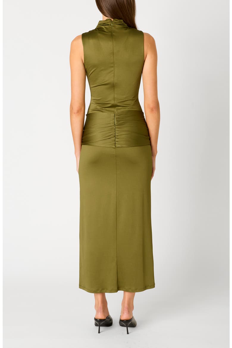 Victoria Tie Front Maxi Dress, Alternate, color, OLIVE