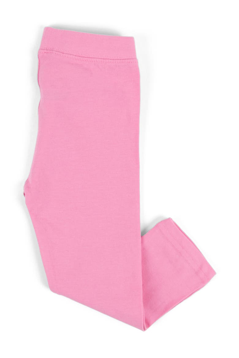 Girls Cotton Leggings, Solid Colors, Alternate, color, PINK