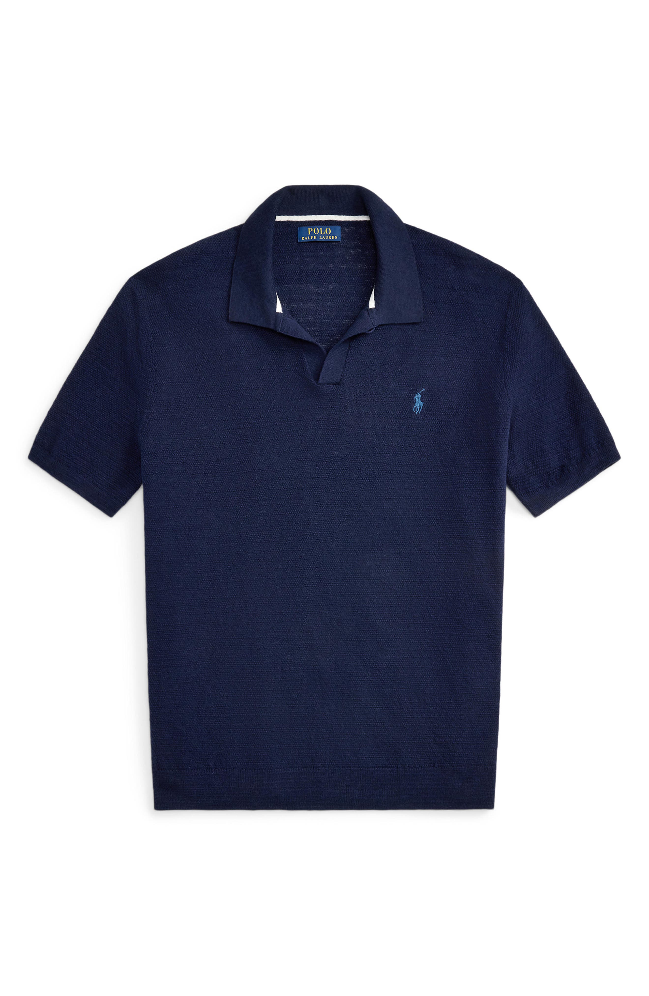 Polo Ralph Lauren Textured Seed Stitch Cotton & Linen Polo — фото 5