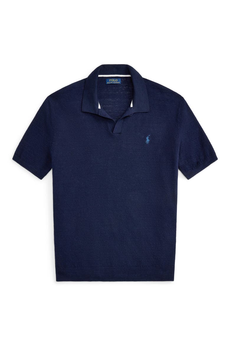 Textured Seed Stitch Cotton & Linen Polo (Men) | Nordstrom