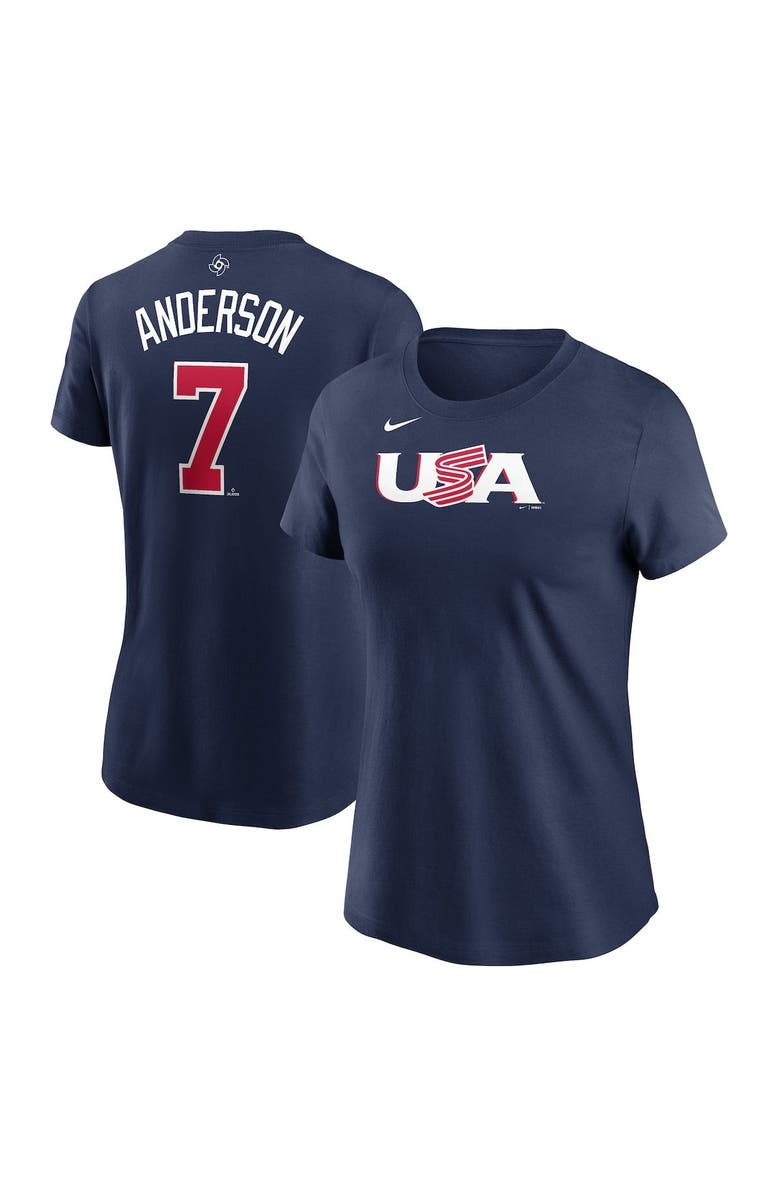 Nike Women's Nike Tim Anderson Navy USA Baseball 2023 World Baseball Classic Name & Number T-Shirt, Main, color, 