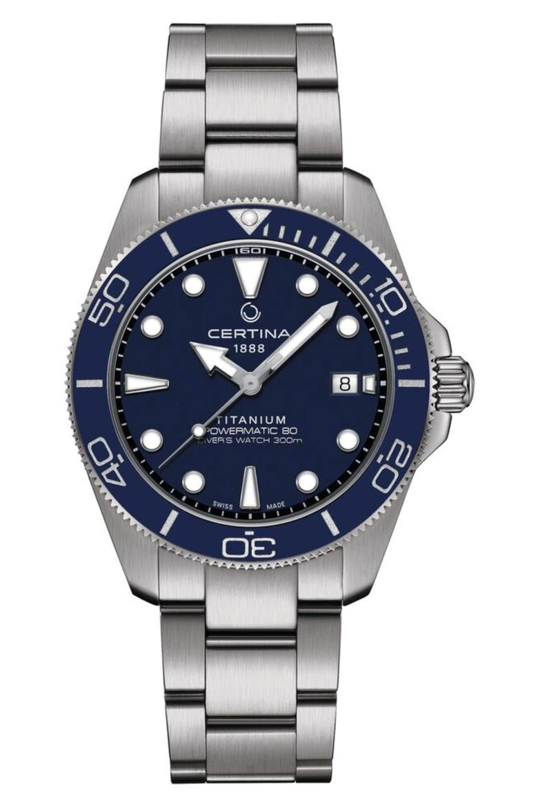Bracelet Watch, 41mm, Main, color, TITANIUM / BLUE