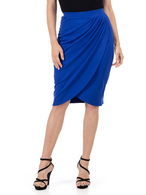 Elastic Waist Knee Length Tulip Pencil Skirt