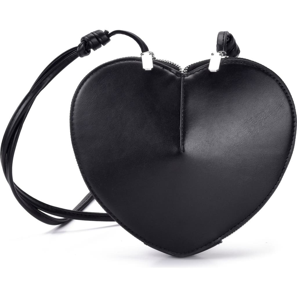 Adornia Heart Crossbody Bag In Black