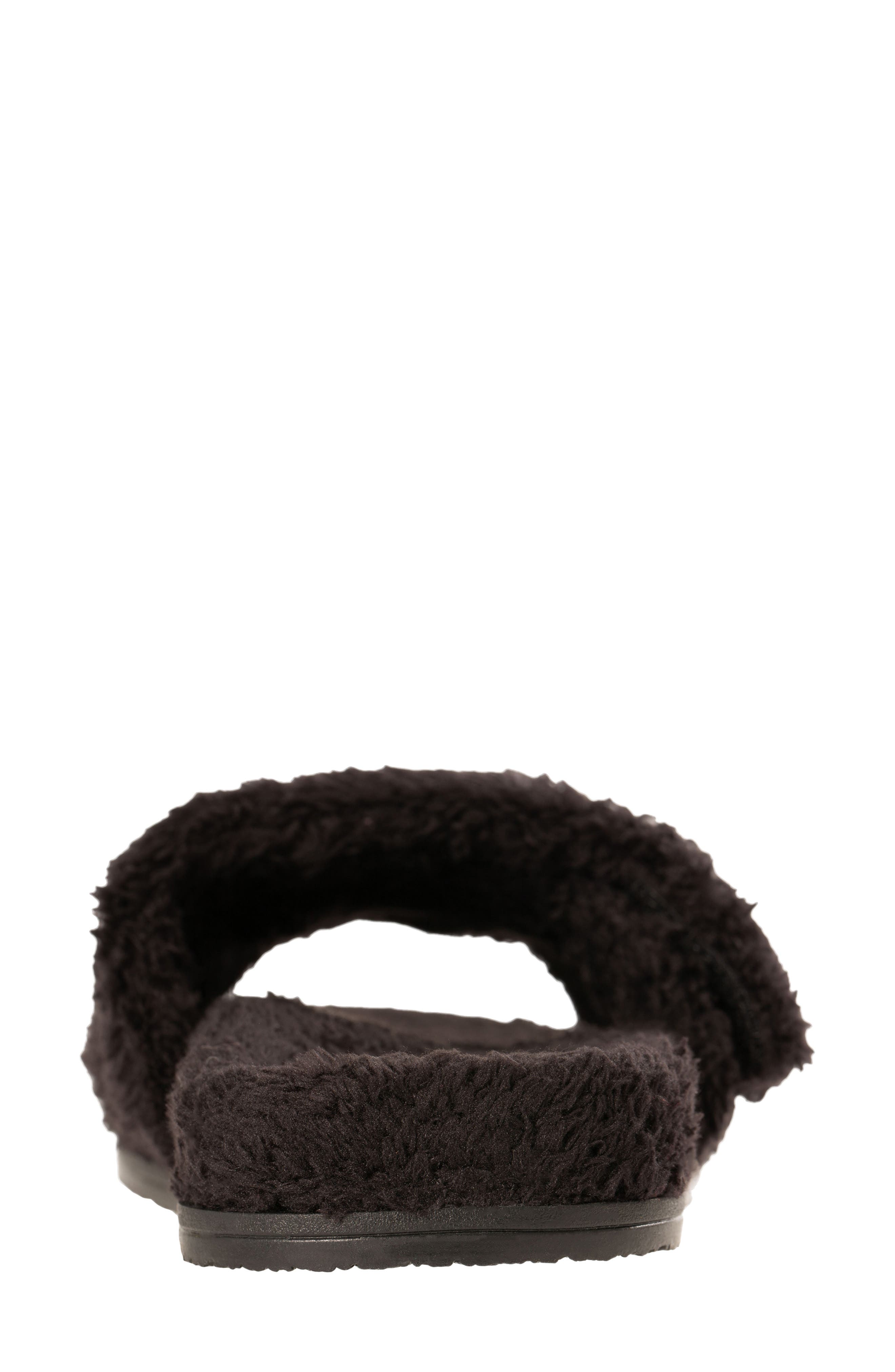 Revitalign Callie High Pile Fleece Slide Slipper, Alternate, color, Black