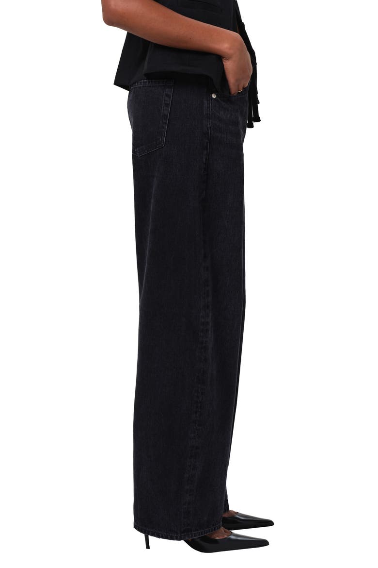 Brynn Drawstring High Waist Wide Leg Jeans, Alternate, color, MIDNIGHT SKY (BLACK)