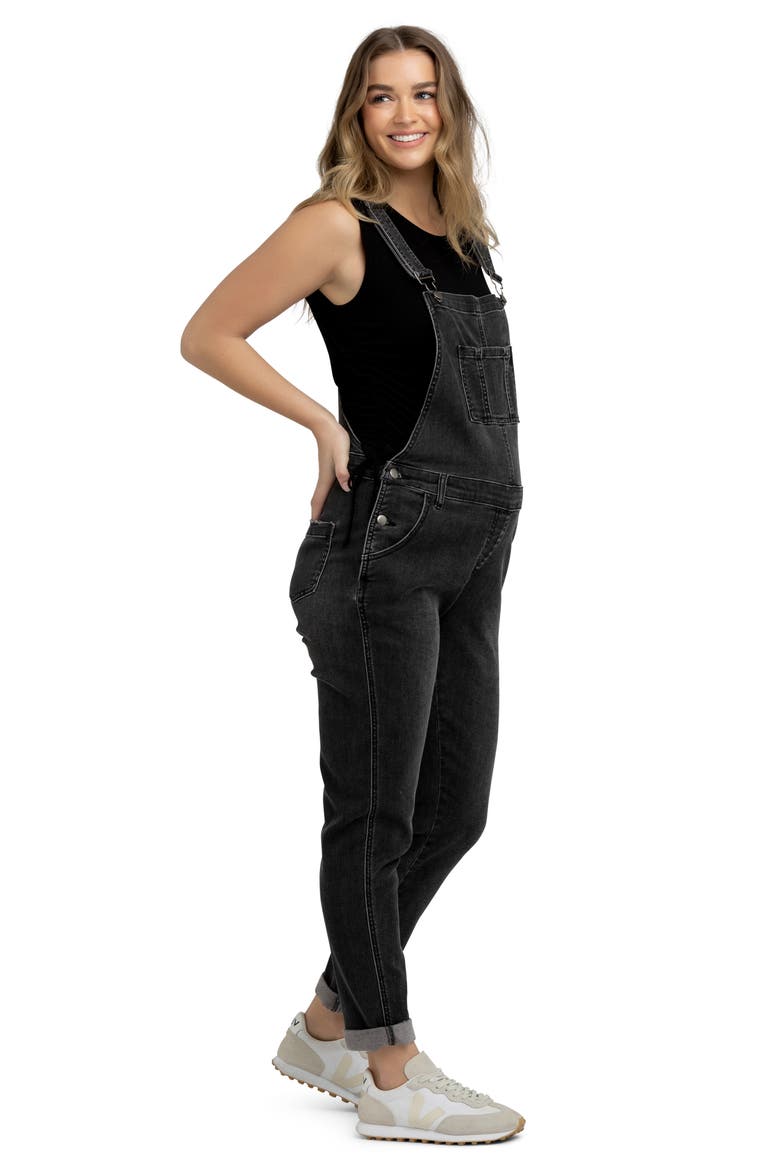 Denim Overalls, Alternate, color, BLACK